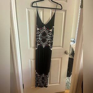 Black maxi dress with open tie back